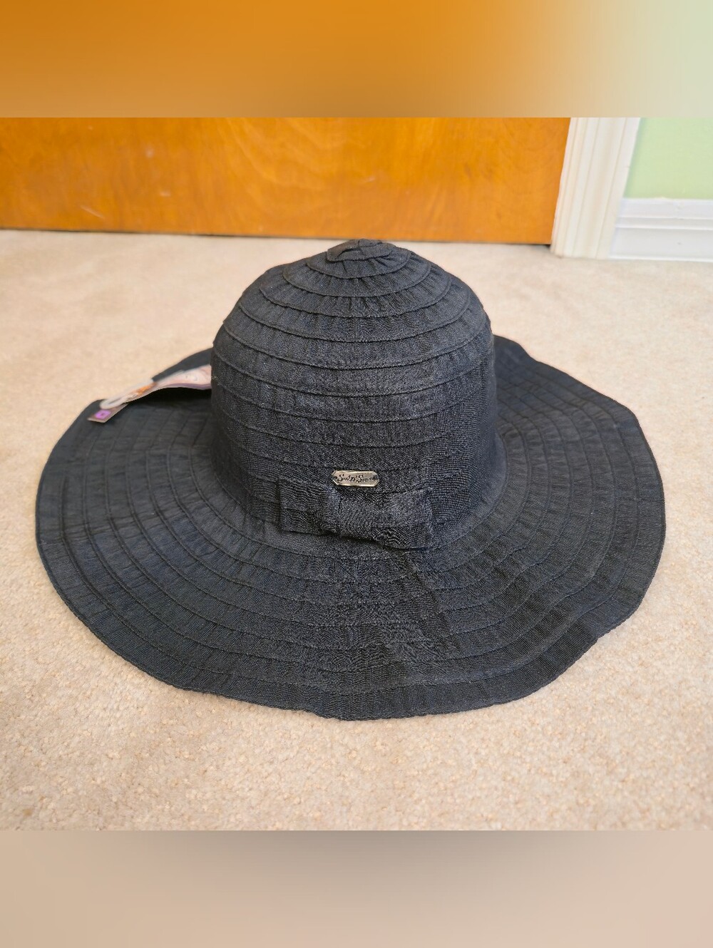 Sun N Sand Womens Hat Black Bendable Packable Easy Travel Headwear One Size
